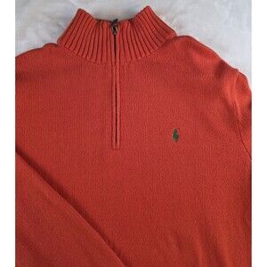 Polo Ralph Lauren‎ Large Orange 1/2 Half Zip Sweater